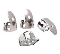 Jiayouy 4Pcs Guitar Thumb Finger Picks Set Stainless Steel Guitar Picks for Gutiar Bass Ukulele Banjo Silver