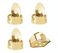 Jiayouy 4Pcs Metal Thumb Finger Guitar Picks Stainless Steel Guitar Picks for Acoustic Guitar Banjo Ukulele Golden