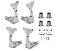 Jiayouy 4pcs Silver Bass Tuning Pegs Machine Heads Replacement for Precision Bass/Jazz Bass Tuners 2R2L