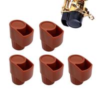 Jiayouy 5Pcs Alto Saxophone End Cap Plug Plastic Sax Bent Neck Key Protector Plugs Caps for Alto Soprano Saxophone Accessories (Red)