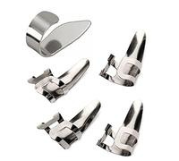 Jiayouy 5Pcs Guitar Thumb Finger Picks Set Stainless Steel Finger Picks for Gutiar Bass Ukulele Banjo Silver C