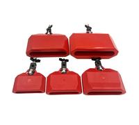 Jiayouy 5Pcs Percussion Jam Block Set Plastic Red Musical Percussion Blocks Latin Drum Instrument for Jazz Drum Kit, Includes 8.58inch, 7.87inch, 6.5inch, 6.06inch, 5.9inch