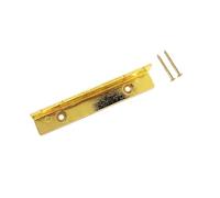 Jiayouy 6 Strings Guitar Bridge Nut Metal Slotted L-Shaped Style Guitar Nut with Screws for Electric Acoustic Guitar Replacement Parts (Gold)