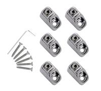 Jiayouy 6Pcs Headless Electric Bass Guitar Locking Nut String Lock Kit 13mm Electric Guitar Replacement Hardware Part (Silver)