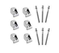 Jiayouy 6Pcs Vintage Drum Hoop Tension Rod Clips with M5x50mm Drum Kit Tension Rod Screws, Drum Set Hardware Parts Accessories