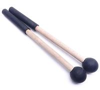 Jiayouy 8 Inch Rubber Head Percussion Mallets Sticks for Tongue Drum, Xylophone,Glockenspiel, Woodblock, Bell Pack of 2 Black