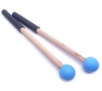 Jiayouy 8 Inch Rubber Head Percussion Mallets Sticks for Tongue Drum, Xylophone,Glockenspiel, Woodblock, Bell Pack of 2 Blue