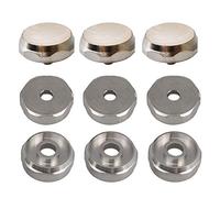 Jiayouy 9Pcs Beige Trumpet Valve Finger Buttons Valve Cap Screw Trumpet Repair Part Nickel Plated