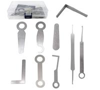 Jiayouy 9Pcs Woodwind Instrument Repair Tool Kit Stainless Steel Saxophone Leveling Rings Pad Spring Hook Key Cover Adjustment Tools