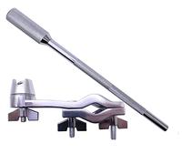 Jiayouy Cowbell Mount Clamp with 10.4" Straight Rod Arm Drum Mounting Bracket for Cowbell, Jam Block, Tambourine, Splash Cymbal (Single link)