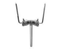 Jiayouy Double Tom Holder with Adjustable L Rod Ball, Metal Double Tom Arm Clamp Mount Bracket for Drum Set Hardware Parts