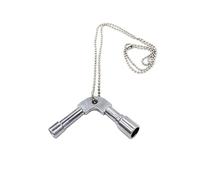 Jiayouy Drum Tuning Key with Chain, L-Shaped Style Drum Key Necklace, 1/4inch Multi Drum Tuning Wrench Tool Accessories for Drummers, Slot and Square Heads Design