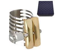 Jiayouy Durable Steel Tenor Sax Ligature Fastener for Saxophone Rubber Mouthpiece Silver 1pcs
