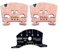 Jiayouy Fitted 4/4 Full Size Violin Maple Bridge with Reference Template Tool Violin Parts Accessories 3Pcs