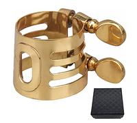 Jiayouy Gold Plated Soprano Saxophone Mouthpiece Ligature Double Screws Ligature Brass