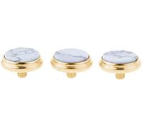 Jiayouy Gold White Turquoise Inlay Trumpet Finger Buttons for Trumpet Accessory Replacement 3 Pcs