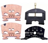 Jiayouy Violin Parts Set with 4/4 Maple Bridge/String Lifter/Template for Violin Bridge Repair Replace Tool 4pcs