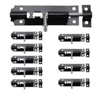 JIAYUET 10 PCS 4 Inch Black Door Lock Bolts, 100mm Black Sliding Tower Gate Bolts for Internal External Door
