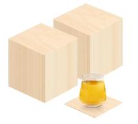JIAYUET 100 Pack 3mm Basswood Square Coasters Sheets,Unfinished Wood Pieces,100 x 100mm