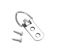 JIAYUET 100 Pack D Ring Picture Hangers, Heavy Duty with Screws Double Holes D Ring Hanging for Frames and Artwork, Photos, Mirrors