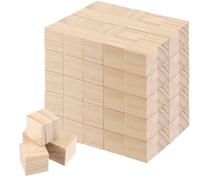 JIAYUET 100 PCS 2.5 x 2.5 x 2.5cm Small Wooden Cubes, 1 Inch Mini Square Unfinished Wood Blocks for Craft, DIY Art, Decoration