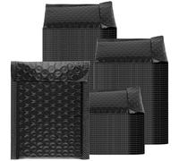 JIAYUET 100PCS A6 Bubble Mailers, 4x7 Inch Self Seal Padded Envelopes, 11x17cm Black Poly Mailing Bags for Small Business Shipping
