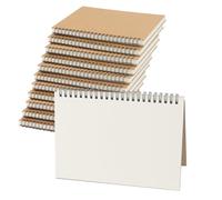 JIAYUET 12 PCS A5 Art Sketchbook, 30 Sheets/60 Pages A5 Sketch Pad Bulk, 120gsm Blank Kraft Spiral Bound Hardback Drawing Pad for Landscape Painting