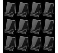 JIAYUET 15 Pcs Clear Acrylic Book Stand Display, Transparent Plastic Book Holder for Paperbacks Brochure Picture Magazine, 10 x 9 x 7.5cm
