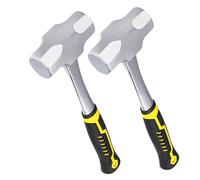 JIAYUET 2 PCS 3lb Club Hammer with Fibreglass Handle, Sledgehammers Lump Hammer for Gardening and Camping