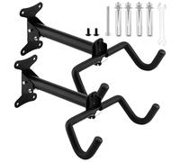 JIAYUET 2 PCS Black Bike Wall Mount, Foldable Hanger Wall Cycle Rack with Screws, Space Saving Bicycle Storage Rack for Indoor Garage, Road Mountain Bikes