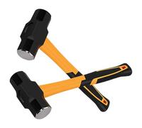 JIAYUET 2 Piece 3lb Sledge Hammer with Fibreglass Handle,Forged Steel Head Club Lump Hammer for Gardening, Building Construction, Rock