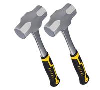 JIAYUET 2 Piece Club Hammer with Fibreglass Handle,3lb Lump Sledge Hammer for Gardening and Camping