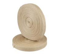 JIAYUET 2 Rolls 2cm x 50m Natural Burlap Ribbon Roll, Brown Jute Hessian Ribbon for Gift Wrapping,Crafts Wedding, Christmas Decoration