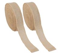 JIAYUET 2 Rolls Hessian Ribbon, 50mm x 60m Natural Burlap Ribbon Roll for Gift Wrapping, Crafts Wedding, Christmas Decoration, Brown, 30m/Roll