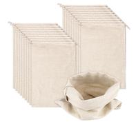 JIAYUET 20 Pack Cotton Mesh Produce Bags, 20x30cm Drawstring Muslin Sacks for Bread Storage Travel Organizing