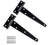 JIAYUET 20 PCS 150mm Black T Hinges, Heavy Duty 6 Inch Gate Hinge T Strap Hinge with Screws for Gate Window,Wooden Door