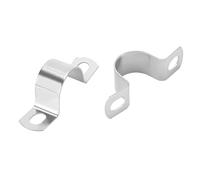 JIAYUET 20 PCS 25mm U Shaped Pipe Clips with 2 Hole, Stainless Steel U Bracket Tube Strap Pipe Clamps for Water Gas Pipes