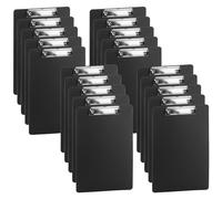 JIAYUET 20 PCS Black A4 Clipboard, A4 Plastic Clipboard with Hanging Hole and Low Profile Clip, Writing Clip Board for Home Office