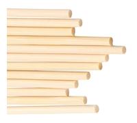 JIAYUET 200 Pieces 30cm x 6mm Bamboo Wooden Dowel Rods,Natural Round Wood Sticks for Craft DIY Art