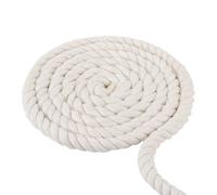 JIAYUET 20mm Cotton Rope, 10M Natural White 4-Strand Twisted for Wall Decor, Plant Hangers, Macrame Knotting, Gardening DIY Projects