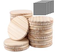 JIAYUET 30 PCS 10cm Round Wood Coasters, 4 Inch Unfinished Blank Bulk Wooden Coasters for DIY Craft Painting