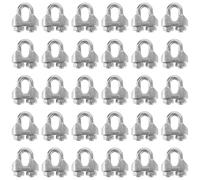JIAYUET 30 Piece M3 Wire Rope Clips, 1/8 inch Stainless Steel U Bolt Cable Clamps