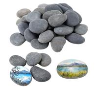 JIAYUET 30 Piece Pebbles for Painting, 5-8cm Smooth River Rocks for DIY Art Projects, Stone Painting Garden Decoration