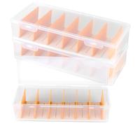 JIAYUET 3PCS Cable Management Box with Lid, 7 Compartment Data Organizer, Clear Plastic Storage Box for Charger Organization, Desk Wire Management