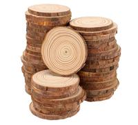 JIAYUET 50 Pieces 6-7 cm Natural Wood Log Slices,0.5 cm Thick Unfinished Round Wooden Discs for Arts, DIY Crafts, Wedding Ornaments