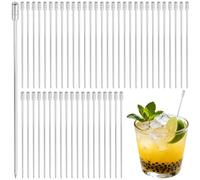 JIAYUET 50PCS Metal Cocktail Sticks for Garnishes,Fruit Skewers,Olive Picks - Bar Accessories Set (Silver)