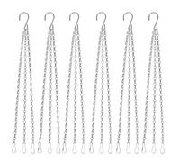 JIAYUET 6PCS Hanging Basket Chains 3 Point, 15 Inch Metal Replacement Chains for Flower Pots,Bird Feeders,Garden Ornaments