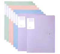 JIAYUET 8 Pcs A4 Display Folders, Total 240 Pockets Presentation Document Folders with Safety Rope for Office Paperwork Organization