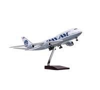 JIAYUNEU 1 150 Scale 47cm For 747 B747 Aircraft PAN AM Airline Model W Light And Wheel Diecast Resin Plane Planetoy Set