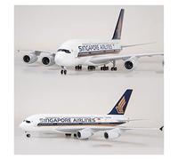 JIAYUNEU 1 160 50.5CM Airplane Airbus For A380 Singapore Airline Model W Light And Wheel Diecast Resin Plane Planetoy Set